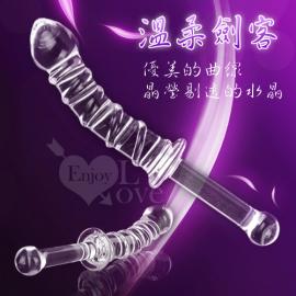 溫柔劍客‧凹凸螺旋纏繞水晶玻璃棒