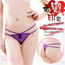 依戀印記！俏臀蕾絲細帶丁字褲﹝紫﹞