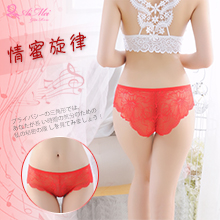 情蜜旋律！微透裸肌滿版蕾絲三角褲﹝紅﹞