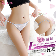 愛戀接觸！透膚迷人點點網紗丁字褲﹝白﹞