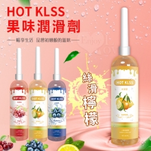 HOT KISS ‧ 絲滑檸檬 水溶性人體水果香味潤滑液 200ml﹝可口交、陰交、按摩﹞帶尖嘴導管