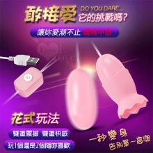 逗樂 ‧ USB雙重震撼 狂舔撩陰逗奶刺激按摩器+跳蛋-櫻花粉﹝即插即用自慰調情兩相宜﹞【特別提供保固6個月】