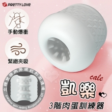 派蒂菈 ‧ CALE 凱樂 手動爆衝3階肉蛋訓練自慰器﹝小巧便攜+立體双排肉芽螺紋刺激通道﹞