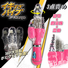 日本PRIME ‧ イキすぎバイブ 3点責め 多功能迴旋+鋼滾珠+震動按摩棒﹝內陰/肛門/外陰三方同擊﹞紅【特別提供保固6個月】