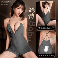 雙頭拉鍊連身衣｜深V聚攏美胸 × 交叉美背 × 誘情免脫開襠裝